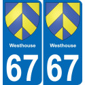 67 Westhouse placa etiqueta de registro de la ciudad