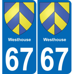 67 Westhouse sticker plate registration city