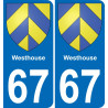 67 Westhouse placa etiqueta de registro de la ciudad