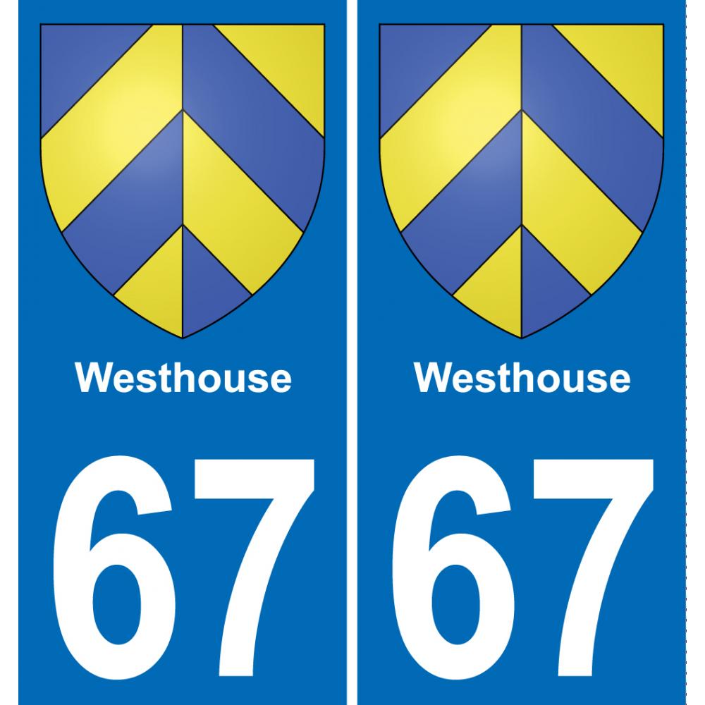 67 Westhouse placa etiqueta de registro de la ciudad