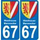 64 Pau autocollant sticker plaque immatriculation auto ville