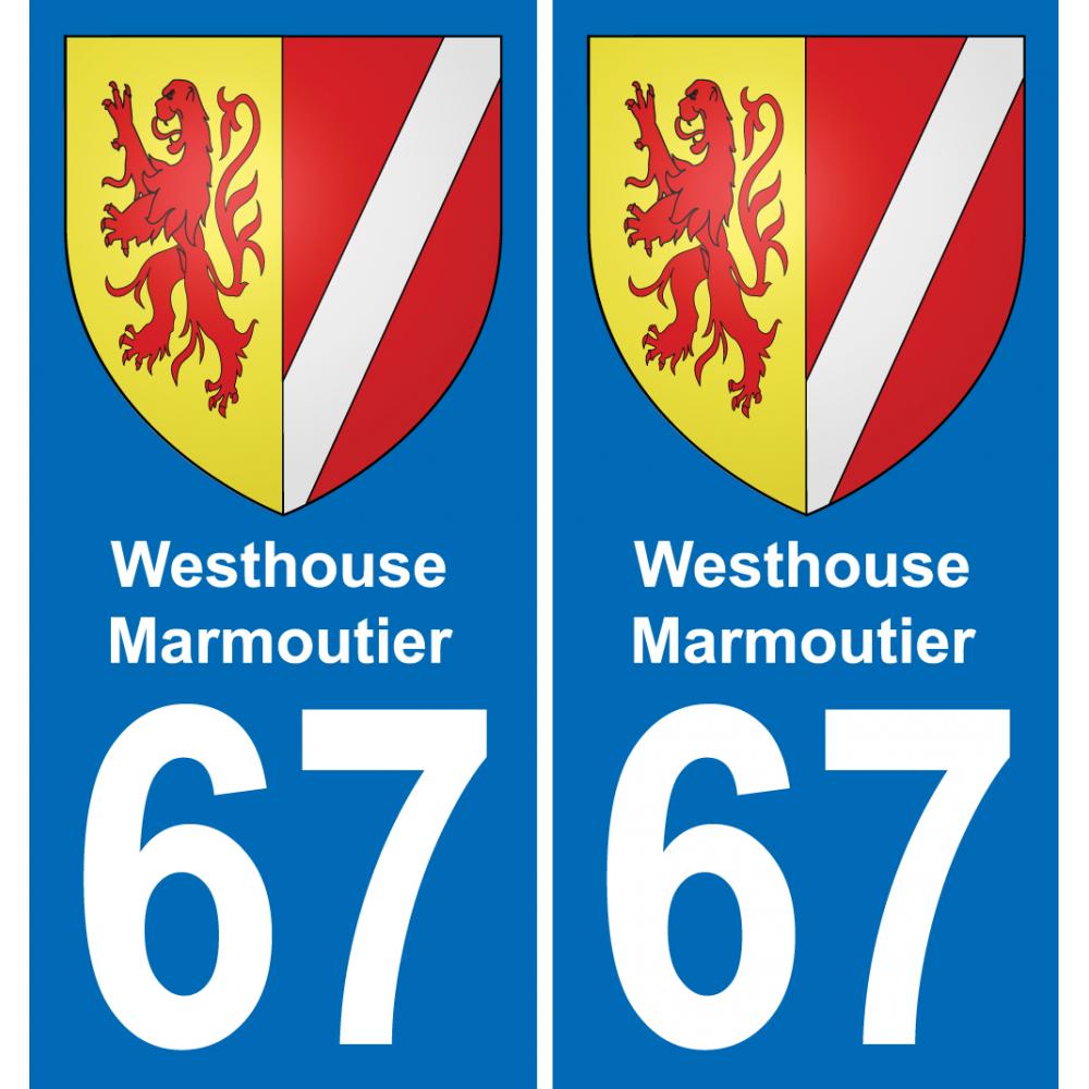 67 Westhouse-Marmoutier adesivo piastra di registrazione city