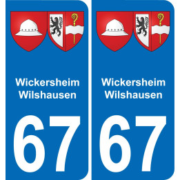 67 Wickersheim-Wilshausen autocollant sticker plaque immatriculation auto ville