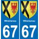 64 Pau autocollant sticker plaque immatriculation auto ville