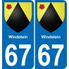 67 Windstein placa etiqueta de registro de la ciudad