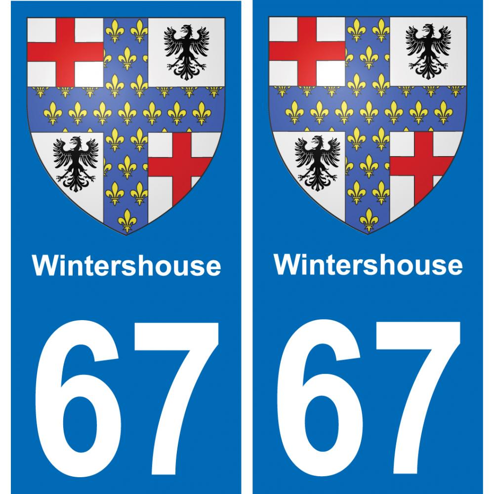 67 Wintershouse autocollant sticker plaque immatriculation auto ville