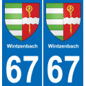 67 Wintzenbach autocollant sticker plaque immatriculation auto ville