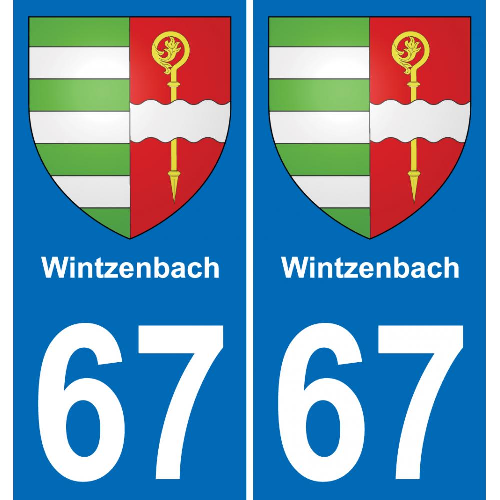 67 Wintzenbach placa etiqueta de registro de la ciudad