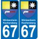 67 Wintzenheim-Kochersberg adesivo piastra di registrazione city