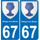 67 Wingen-sur-Moder sticker plate registration city