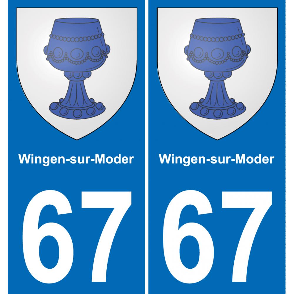 67 Wingen-sur-Moder autocollant sticker plaque immatriculation auto ville