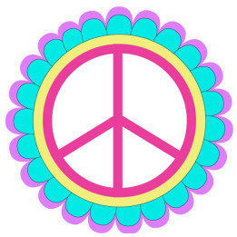Peace love logo2 autocollant sticker adhesif