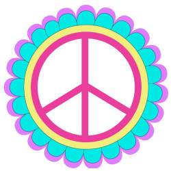 Peace love logo2 autocollant sticker adhesif