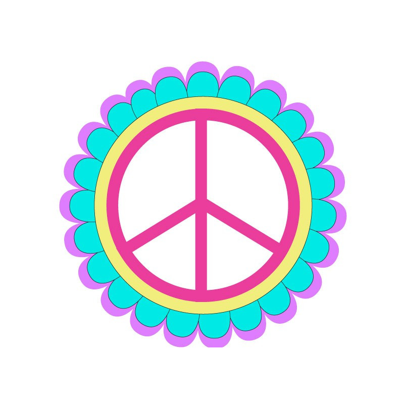 Peace love logo2 autocollant sticker adhesif