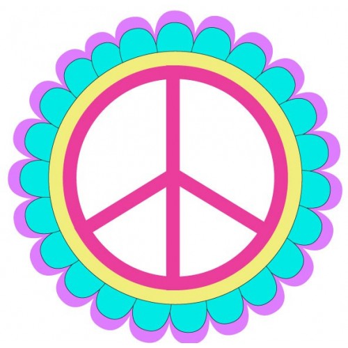 Peace love logo2 autocollant sticker adhesif