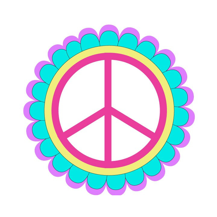 Peace love logo2 autocollant sticker adhesif