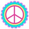 Peace love logo2 autocollant sticker adhesif