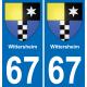 67 Wittersheim sticker plate registration city