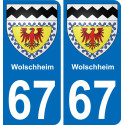 67 Wolschheim autocollant sticker plaque immatriculation auto ville