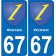 67 Wolxheim sticker plate registration city