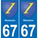 67 Wolxheim-aufkleber plakette ez stadt