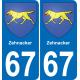 67 Zehnacker placa etiqueta de registro de la ciudad