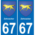67 Zehnacker placa etiqueta de registro de la ciudad
