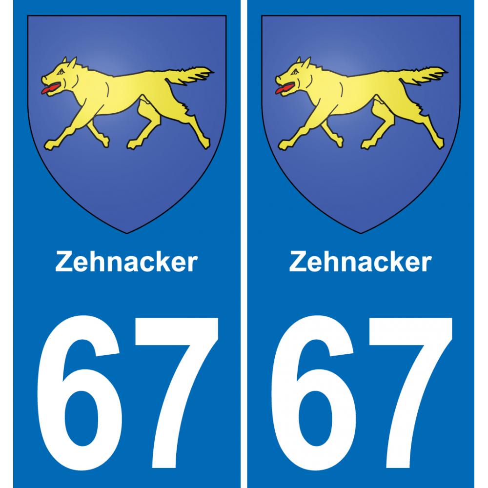 67 Zehnacker sticker plate registration city