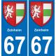 67 Zeinheim sticker plate registration city