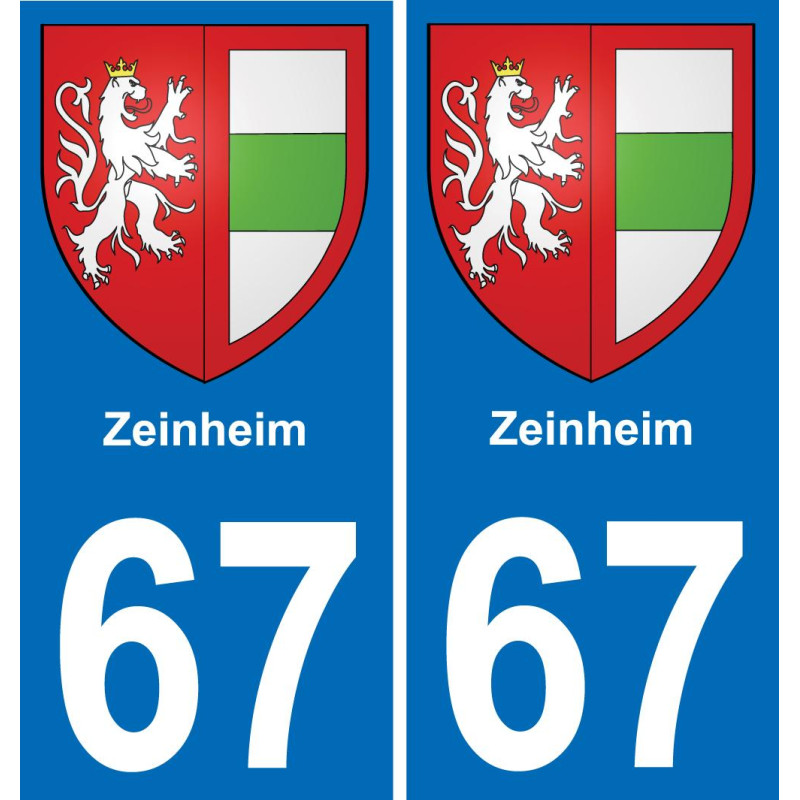 67 Zeinheim sticker plate registration city