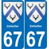 67 Zellwiller sticker plate registration city