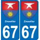 67 Zinswiller-aufkleber plakette ez stadt