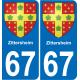 67 Zittersheim-aufkleber plakette ez stadt