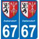 67 Zœbersdorf sticker plate registration city