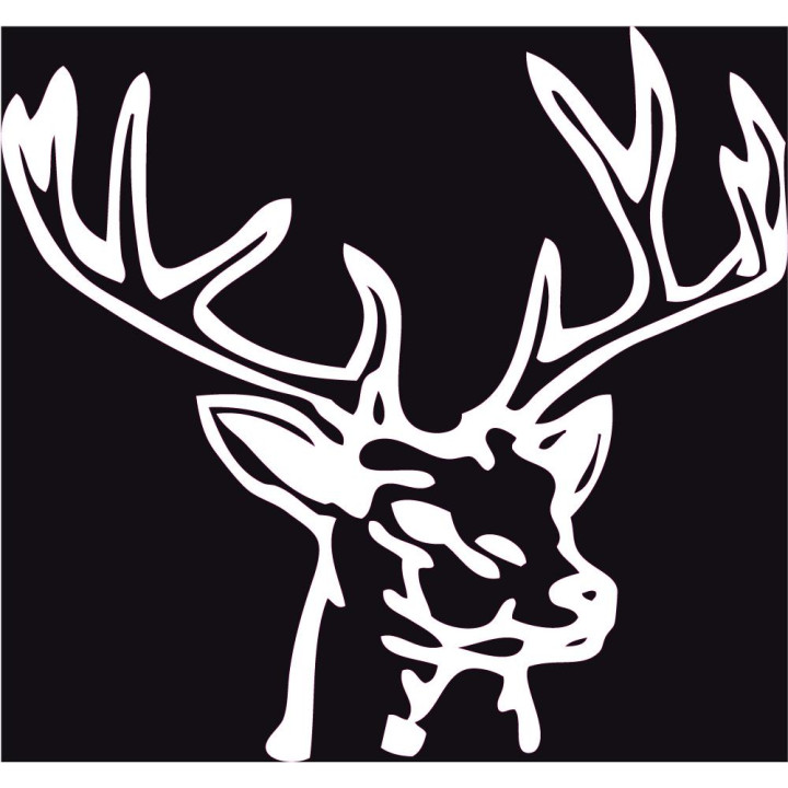 Autocollant Cerf animal stickers adhesif tête cerf