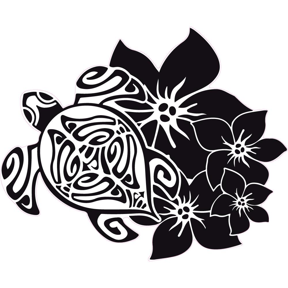 Tortue hibiscus autocollant stickers 8