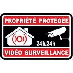 Autocollant propriété sous vidéo surveillance alarme 8