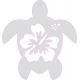 Tortue hibiscus autocollant stickers