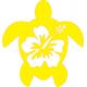 Tortue hibiscus autocollant stickers