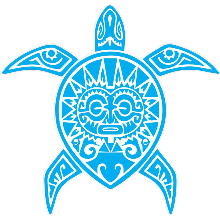 Tortue Tiki autocollant sticker adhésif