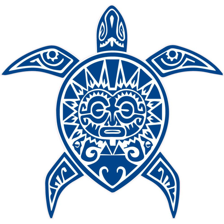 Tortue Tiki autocollant sticker adhésif