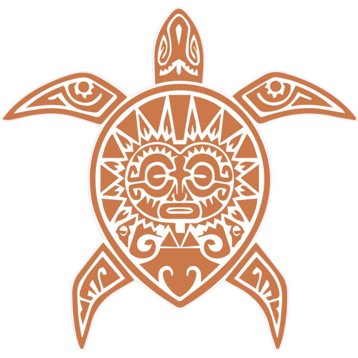 Tortue Tiki autocollant sticker adhésif