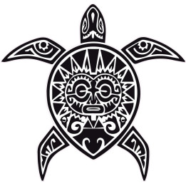 Tortue Tiki autocollant sticker adhésif