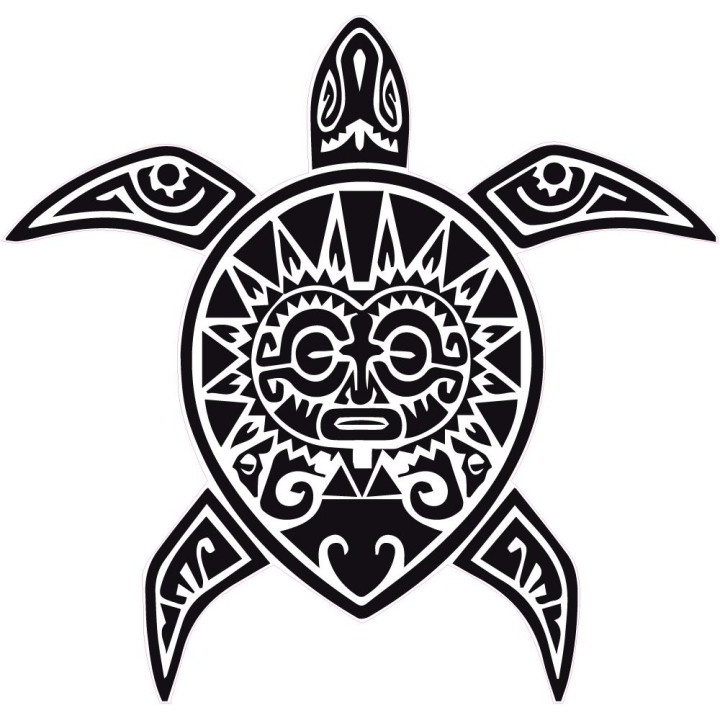 Schildkröte Tiki aufkleber sticker kleber