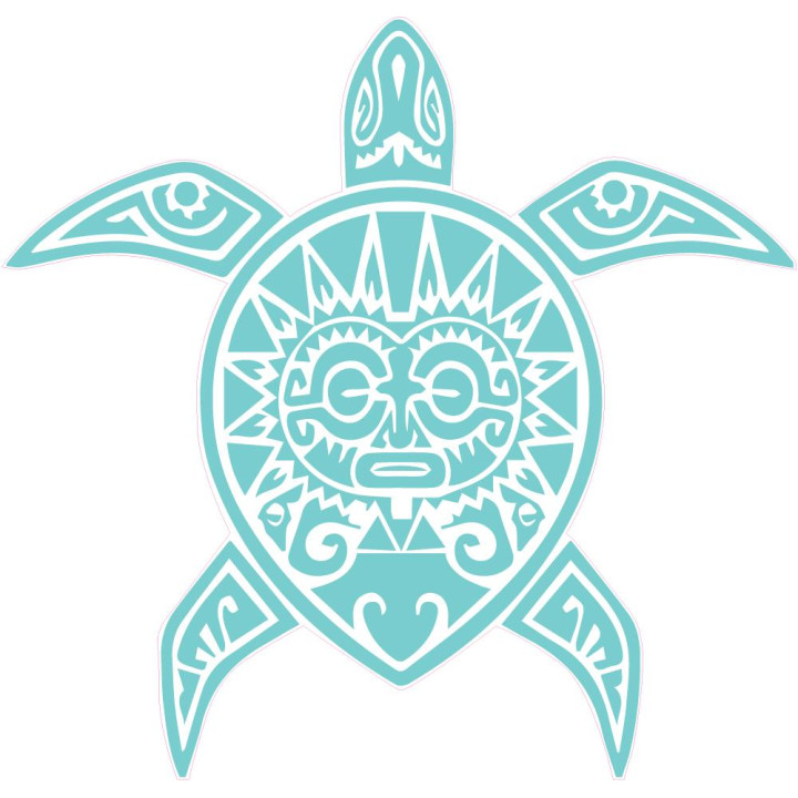 Tortuga Tiki etiqueta engomada de la etiqueta engomada adhesiva
