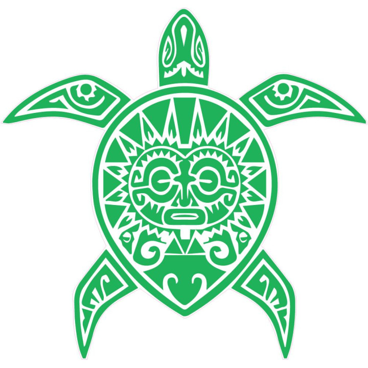 Tortue Tiki autocollant sticker adhésif