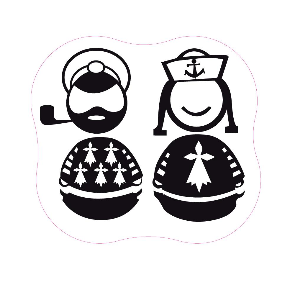 Personnages Bretagne Breizh 551 autocollant sticker