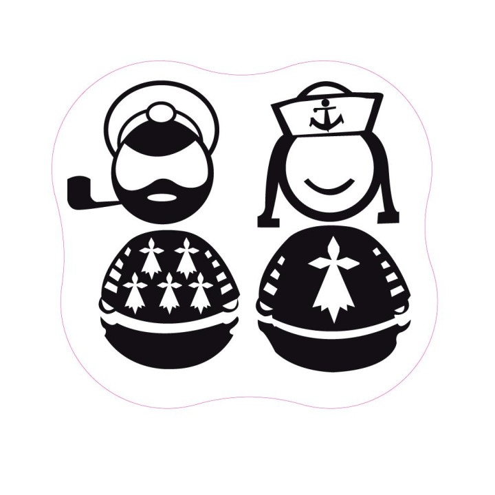 Personnages Bretagne Breizh 551 autocollant sticker