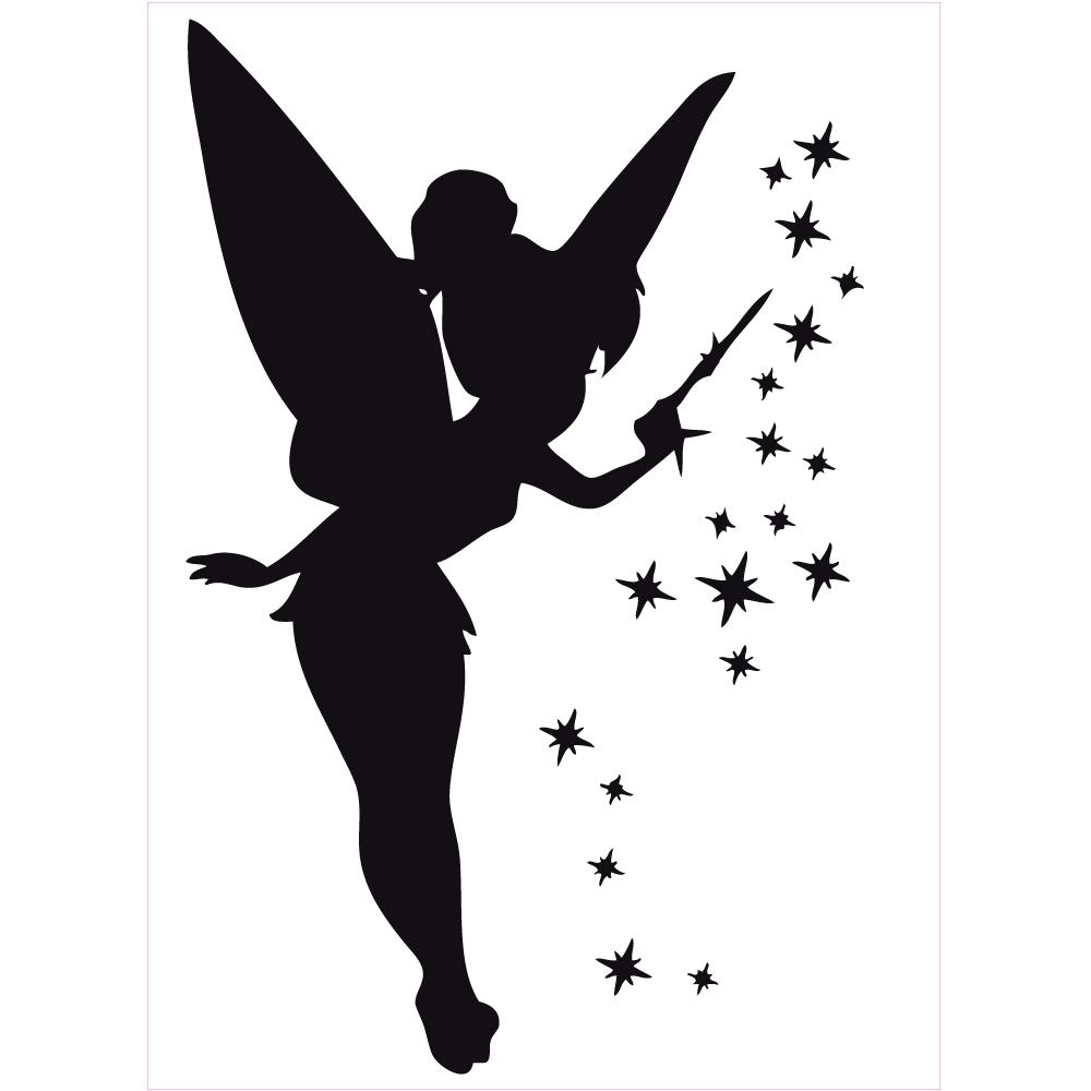 Silhouette Fee Clochette A Imprimer Fée clochette autocollant sticker adhésif