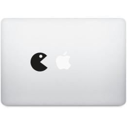 Pac-man pomme sticker adhesif pour mac apple